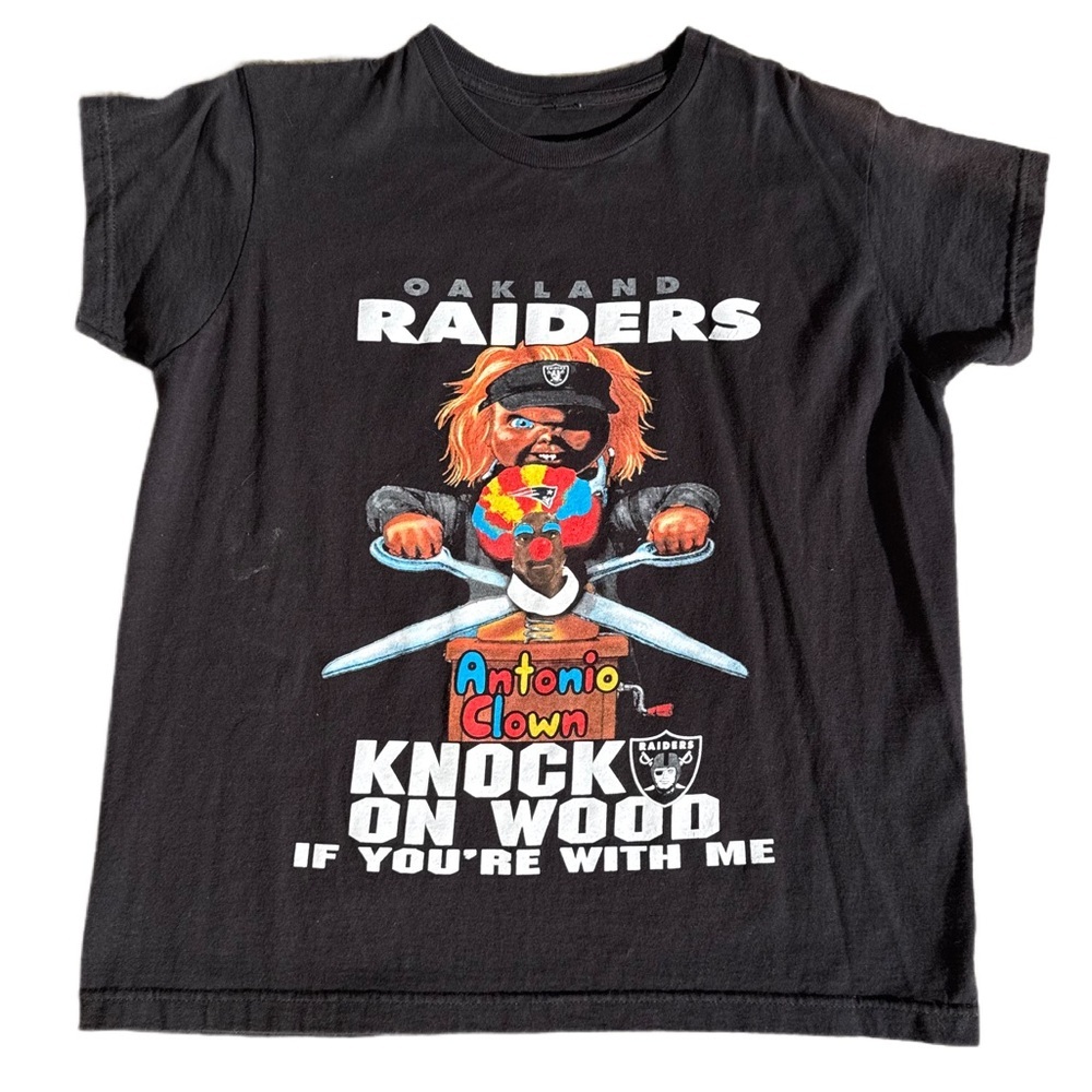 Oakland Raiders humor Black T-Shirt horror chucky